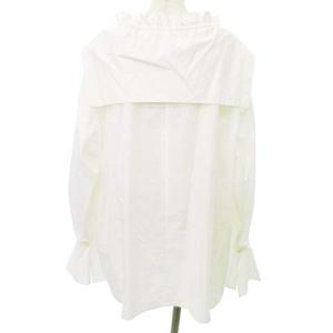 CLANE 2way ロングスリーブ ビッグカラーバブ ブラウス 11108-3212 シャツ 長袖 フリル袖 2 フリーサイズ 白 ホワイト