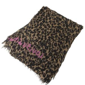 M72215 エトール レオパード柄 ストール ショール イタリア製 カシシル 黒 茶 ブラック ブラウン 1022