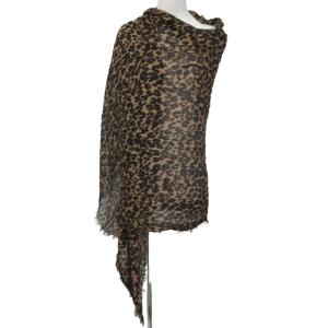LOUIS VUITTON M72215 エトール レオパード柄 ストール ショール イタリア製 カシシル 黒 茶 ブラック ブラウン 1022