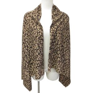 LOUIS VUITTON M74761 カレ マイユ レオパード柄 大判ストール ショール カシシル ラメ フランス製 茶 ベージュ ブラウン 1022