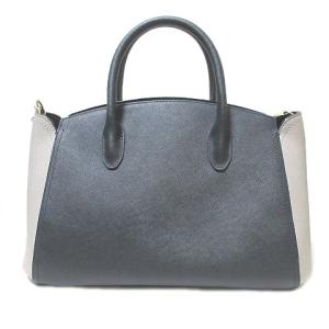 4℃ luria ルリア 美品 トートバッグ ショルダーバッグ 2way 合成皮革 ビジュー バイカラー ネイビー グレー X