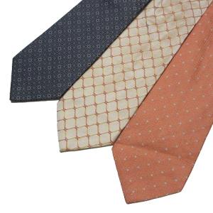 美品 ネクタイ 3本セット レギュラータイ ワイドタイ シルク ロゴ 総柄 オレンジ ベージュ グレー GY09 X