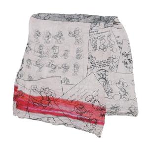 Faliero Sarti ｘ DISNEY 大判 ストール モダールｘカシミヤ ミッキー ピンク X