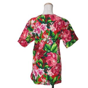 KENZO JUNGLE 美品 セットアップ トロピカル柄 ヴィンテージ 半袖 Tシャツ ひざ丈 スカート タイト 花柄 S M 赤系
