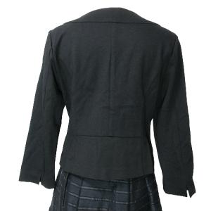 Harrods 美品 ノーカラー ブルゾン スカート 3点セット サンプル ジャケット シースルー 8分袖 ひざ丈 フレア 2 M相当 紺