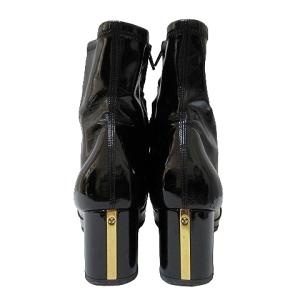 LOUIS VUITTON ショートブーツ チャンキーヒール パテント サイドジップ 35 1