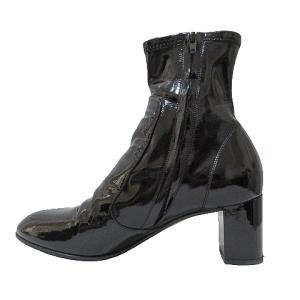LOUIS VUITTON ショートブーツ チャンキーヒール パテント サイドジップ 35 1
