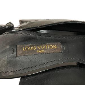 LOUIS VUITTON パンプス フラワースタッズ 花 オープンバック パテント 34 21?p 小さいサイズ 黒 ブラック IBO45