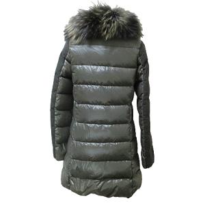 DUVETICA PROCRI ダウンコート フィンラクーンファー ナイロン ウール 切替 ミドル丈 38 S相当 オリーブ IBO45 X