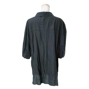 ADORE 18ss 美品 コットンベネシャンシャツブラウス 5318110414 7分袖 38 M相当 黒 ブラック IBO45 X