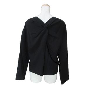 ADORE 17ss 美品 フリュイドジョーゼットバックシャンブラウス 5317210106 長袖 プルオーバー ドロップショルダー 38