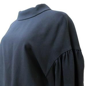 ADORE 17AW 美品 長袖 ブラウス カフス バックボタン ドロップショルダー 38 M相当 紺 ネイビー IBO45 X