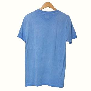 C.P. COMPANY 近年 美品 Tシャツ 半袖 カットソー リカラー加工 プリント クルーネック S 青 ブルー GY09 X