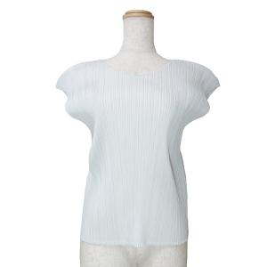 イッセイミヤケ 美品 半袖 カットソー プリーツ フレンチスリーブ 3 M相当 水色 GY09 X