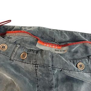 PRADA SPORT シルク パンツ ワーク シンチバック サスペンダーボタン 40 L グレー GY09