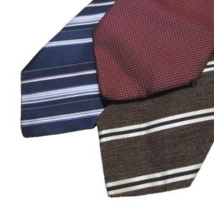 TOMORROWLAND 他セレクト系 ネクタイ6本セット レギュラータイ ワイドタイ シルク ウール ストライプ チェック 紺 茶 赤 GY09 X