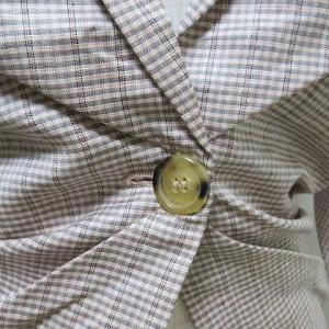 ETRO タグ付 ジャケット リネン ウール 薄手 チェック 1B ドロップショルダー 40 M相当 ピンク系 IBO46 X