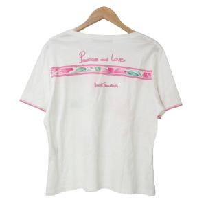 LEONARD FASHION カットソー ROPPONGI 六本木 半袖 花柄 大きいサイズ 44 XL相当 白 IBO46 X