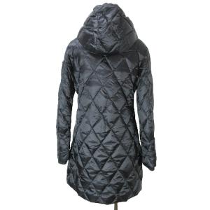 DIESEL ダウンコート キルティング フーディー ジップアップ ベルクロワッペン ミドル丈 XS 黒 ブラック IBO46 X