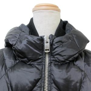 DIESEL ダウンコート キルティング フーディー ジップアップ ベルクロワッペン ミドル丈 XS 黒 ブラック IBO46 X