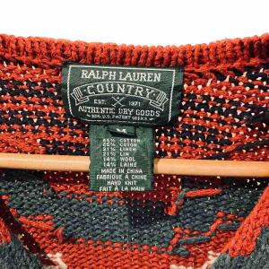 RALPH LAUREN COUNTRY 90S ネイティブ カーディガン ヴィンテージ M マルチカラー