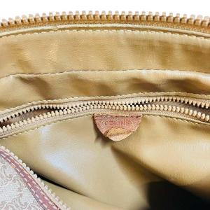 CELINE マカダム ミニボストン ヴィンテージ レザーコンビ M07 ベージュ 茶 ブラウン