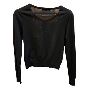 ANAYI ニット カーディガン レース 花柄 金ボタン 38 黒 ブラック