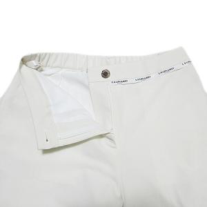 LEONARD SPORT 美品 クロップド 7分丈 パンツ ゴルフ ウエア ストレッチ ロゴ 40 L相当 白 ホワイト IBO49 X
