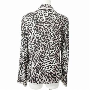 LEONARD fashion テーラードジャケット ブレザー レオパード柄 豹柄 カサブランカ柄 花柄 L 0311 IBO49