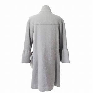 LEONARD ダブル コート ジャケット ロング アンゴラ ウール混 スタンドカラー グレー 3 0311 IBO49