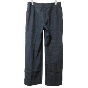 ARMANI COLLEZIONI リネン100% スラックス パンツ 42 L相当 黒 ブラック X
