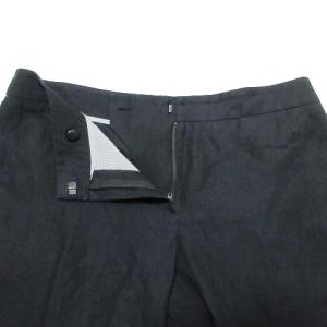 ARMANI COLLEZIONI リネン100% スラックス パンツ 42 L相当 黒 ブラック X