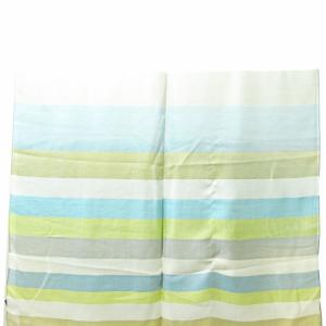 Loro Piana シルク混 大判 ストール マフラー ショール 肩掛け マルチボーダー マルチカラー 0409 IBO51