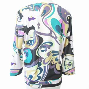 LEONARD SPORT 花柄 カットソー 7分袖 マルチカラー 42 0410 IBO51