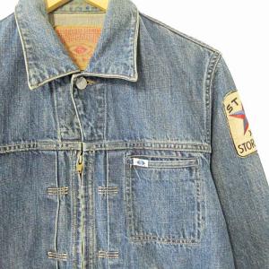 PHERROW'S ストーミーブルー デニムジャケット Gジャン チェーンステッチ バック刺繍 44SJZ インディゴ 38 0402 IBO51