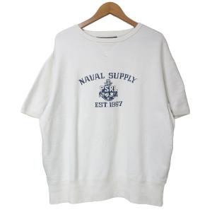 ラルフローレン 90ｓ 半袖トレーナー スウェット ヴィンテージ プリント 裏毛 クルーネック Vガゼット L 白 IBO51