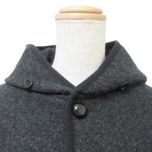 ダントングレー ウールモッサ フード付きコート38サイズ