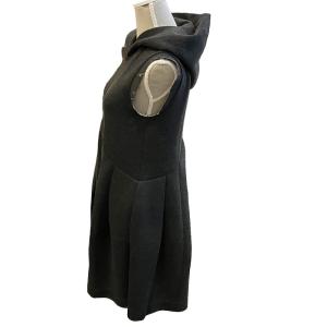 MM6 Maison Margiela 美品 ワンピース ひざ丈 ノースリーブ フード付き 無地 M グレー IBS91