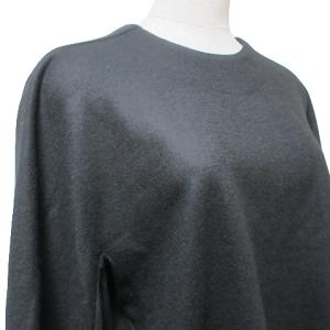 Drawer 美品 近年 バックジップクループルオーバー カットソー ワイド ウール ACKY TEX社 9分袖 1 S相当 黒 ブラック