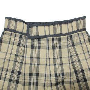 ADORE 22SS 美品 ウールチェックパンツ スラックス ハイウエスト 36 S相当 ベージュ IBO53 X