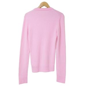 DSQUARED2 美品 18AW リブニット セーター 長袖 ウール ロゴプレート クルーネック M ピンク IBO53 X