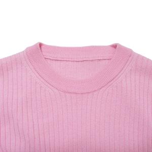 DSQUARED2 美品 18AW リブニット セーター 長袖 ウール ロゴプレート クルーネック M ピンク IBO53 X