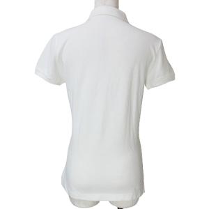 RALPH LAUREN 美品 ポロシャツ 半袖 鹿の子 スキニー ポニー ワンポイント刺? M 白 ホワイト IBO53 X