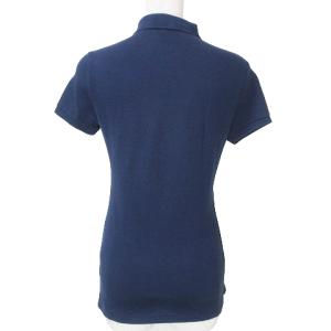 RALPH LAUREN 美品 ポロシャツ 半袖 鹿の子 ポニー ワンポイント刺? M 紺 ネイビー IBO53 X