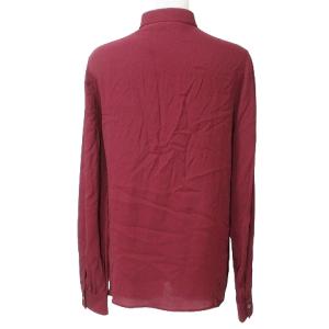 N°21 美品 ブラウス 長袖 シルク混 ビジュー ラッフル プルオーバー 小さいサイズ 36 XXS相当 ワインレッド IBO53