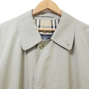 burberrys 米国製 ヴィンテージ ステンカラーコート 裏ノバチェック 比翼ボタン カーキ