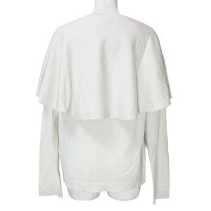 CYCLAS 近年 フェイクレイヤード 長袖 ニット 薄手 ウール クルーネック S アイボリー IBO53 X