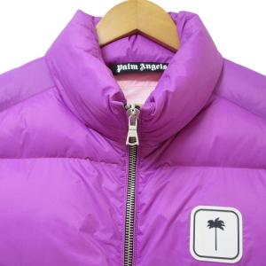 PALM ANGELS 近年 中綿ベスト ジップアップ スタンドカラー ワッペン L 紫 パープル IBO53 X