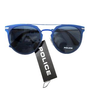 POLICE タグ付き サングラス ボストン HIGHWAY TWO4 SPL578 ダブルブリッジ 5422 ブルー シルバーカラー メンズ