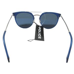 POLICE タグ付き サングラス ボストン HIGHWAY TWO4 SPL578 ダブルブリッジ 5422 ブルー シルバーカラー メンズ